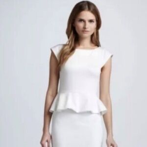 Alicia + Olivia White Peplum Dress size 6